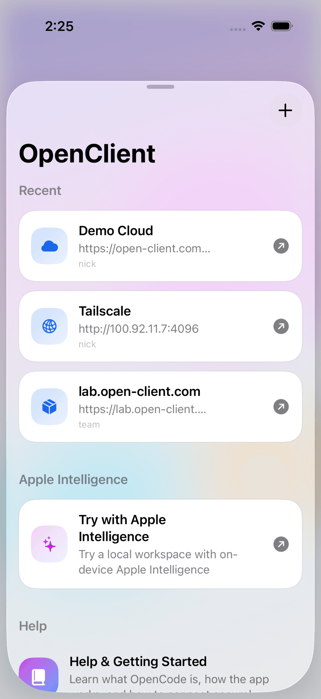 OpenClient screenshot 1